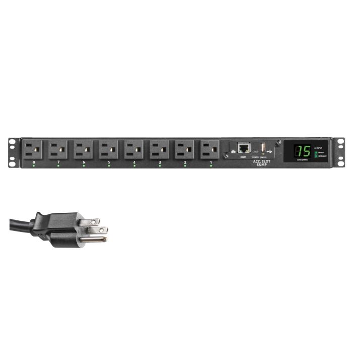 Tripp Lite PDUMH15ATNET 1.44kW Switched PDU, 1U, 120V, (8) 5-15R