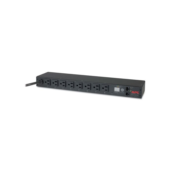 APC AP7800 Rack PDU, Metered, 1U, 15A, 100/120V, (8) 5-15