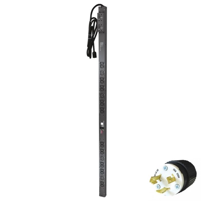 APC AP7841 Rack PDU, Metered, Zero U, 30A, 200-240V L6-30P, (20)C13 & (4)C19 
