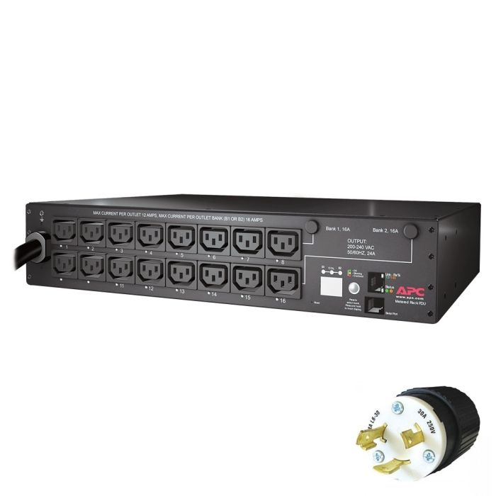 Apc AP7911B Rack PDU Switched 4992VA 208V 30A IN(L6-30P) Outlet-16(C13)-Refurbished
