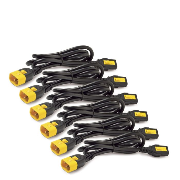 APC NetShelter AP8704S-NA, Locking Power Cord Kit (6 Pack) IEC C13 to IEC C14 1.2m 