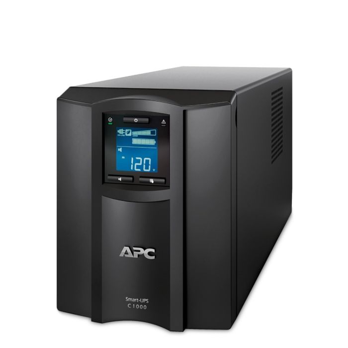 APC Smart UPS C 1000VA 600W LCD Tower SMC1000 Output:(8) NEMA 5-15R - Refurbished
